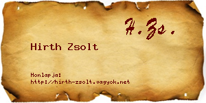Hirth Zsolt névjegykártya